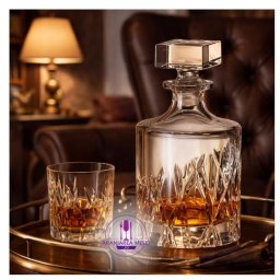 WICKER Set 6 pahare si decantor cristal Bohemia whisky