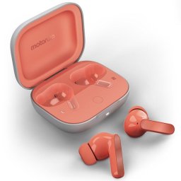 Casti bluetooth stereo MOTO Buds Guitar, Wireless Earbuds, tip In-Ear, Coral Peach