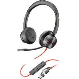 Casti USB-C Poly Blackwire 8225 Stereo Microsoft Teams Certified + Adaptor USB-C/A 8X225AA