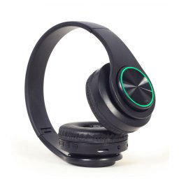 Casti Bluetooth cu efect de lumina LED, Gembird, Microfon, Negru (BHP-LED-01)