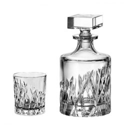 WICKER - Pahare whisky si decanter Cristal Bohemia (set 7 piese)