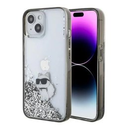 Husa Karl Lagerfeld Liquid Glitter Choupette case for iPhone 15 - transparent