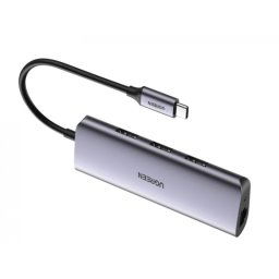 DOCKING Station Ugreen- CM252 conectare PC USB Type-C- USB 30 x 3-RJ-45 Gigabit LAN x 1-micro USB x 1 extra power- aluminiu- LED