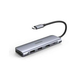 DOCKING Station Ugreen- CM195 conectare PC USB Type-C- USB 30 x 2-HDMI x 1/4K/30Hz-Card reader x 1-USB Type C x 1 PD 100W- alumi