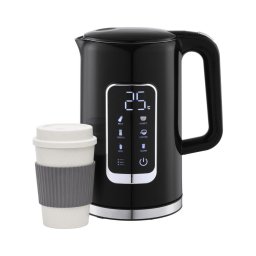 Fierbător de apă cu afișaj LCD 1,7 l 2200W/230V negru + cană de voiaj 450 ml