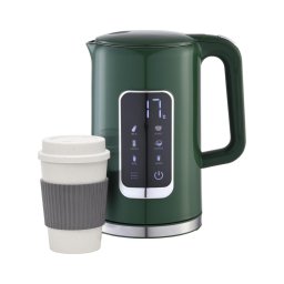 Fierbător de apă cu afișaj LCD 1,7 l 2200W/230V verde + cană de voiaj 450 ml