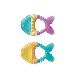 Jucarie dentitie cu apa, set 2 bucati, little fish - mint violet