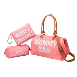 MXM Geantă pentru mămici - roz, set de 3