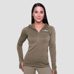 GymBeam Hanorac de alergare pentru femei 1/2 Zip Pulse Vetiver S