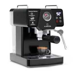 Klarstein Libeica aparat de cafea| 1350 W, 19 bar, control tactil, oțel inoxidabil, Indicator de presiune și temperatură (TK57-LibeicaBlack)