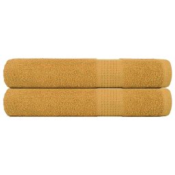 Prosoape 2 buc Aur 100x200 cm 360 g/m² 100% bumbac GartenMobel Dekor