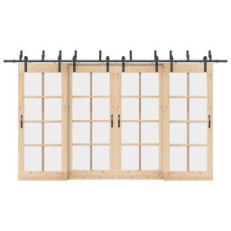 Set feronerie pentru usi glisante, negru, 200 cm, otel GartenMobel Dekor