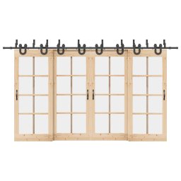Set feronerie pentru usi glisante, negru, 200 cm, otel GartenMobel Dekor