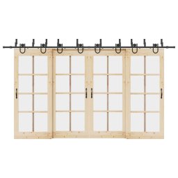 Set feronerie pentru usi glisante, negru, 200 cm, otel GartenMobel Dekor