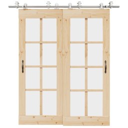 Set piese pentru usa glisanta, argintiu, 200 cm otel inoxidabil GartenMobel Dekor