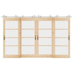 Set piese pentru usa glisanta, argintiu, 183 cm otel inoxidabil GartenMobel Dekor