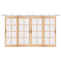 Set piese pentru usa glisanta, argintiu, 200 cm otel inoxidabil GartenMobel Dekor