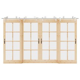 Set piese pentru usa glisanta, argintiu, 183 cm otel inoxidabil GartenMobel Dekor