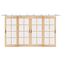 Set piese pentru usa glisanta, argintiu, 200 cm otel inoxidabil GartenMobel Dekor