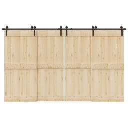 Set feronerie pentru usa glisanta, negru, 183 cm, otel GartenMobel Dekor