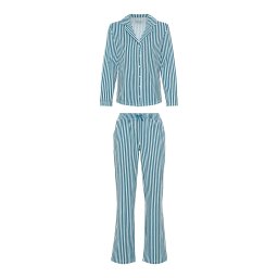 VIVANCE Pijama 'Dreams' verde închis / alb