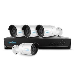 Camera de supraveghere Sistem supraveghere IP exterior Reolink RLK8-410B4, 4 camere, 5 MP, IR 30 m, 4 mm, microfon, HDD 2 TB