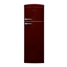 Frigider cu doua usi Fram FDD-VRR311BDE++, clasa energetica: E, capacitate totala: 311L,lumina LED, 3 rafturi din sticla, compartiment pentru fructe si legume, H 180 cm, Burgundy