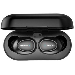 Casti Bluetooth AWEI 5.0 T16 TWS + statie de andocare neagra (AWE0043)