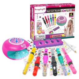 Set complet pentru unghii MBK-522Y, salon de manichiura, cu lampa pentru uscare