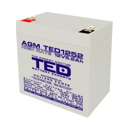 Acumulator 12V High Rate, Dimensiuni 90 x 70 x 98 mm, Baterie 12V 5.2Ah F2, TED Electric TED003287