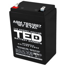 Acumulator 12V Stationar VRLA, Dimensiuni 70 x 47 x 98 mm, Baterie 12V 2.7Ah, TED Electric TED003119