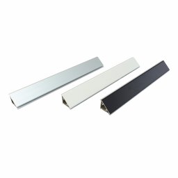 Inaltator blat model IT /plinta antistrop, plastic cu insertie din aluminiu, 27x28x42 mm, L=2000 mm, finisaj aluminiu negru alb (Finisaj: Alb)