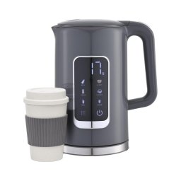 Fierbător de apă cu afișaj LCD 1,7 l 2200W/230V gri + cană de voiaj 450 ml