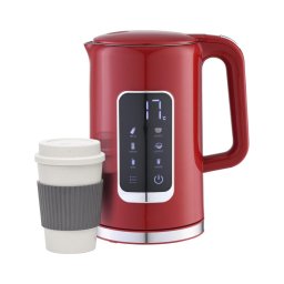 Fierbător de apă cu afișaj LCD 1,7 l 2200W/230V roșu + cană de voiaj 450 ml
