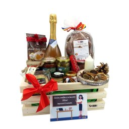 Cos cadou Craciun - Ladita cu recunostinta m3, pentru Educatoare/ Invatatoare / Diriginta / Profesoara, 13 produse - ALIF411079
