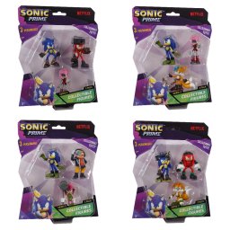 Sonic prime - set 3 figurine, blister, diverse modele, s2