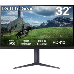 Monitor LED Gaming UltraGear 32GS85Q-B 31.5 inch QHD IPS 1 ms 180 Hz HDR FreeSync & G-Sync
