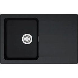 Pachet chiuveta tectonite Franke OID 611 + Baterie Pola, 78x50 cm, cuva 35x43x18 cm, cu ventil de 3 1/2”, cleme de fixare, sistem inchidere ventil, Negru