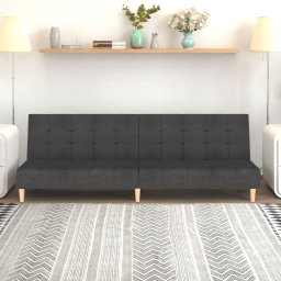 Canapea extensibila cu 2 locuri, gri închis, textil GartenMobel Dekor