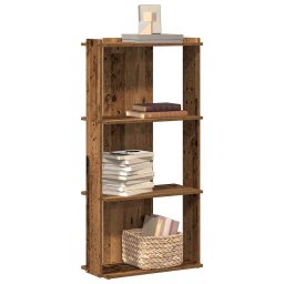 Biblioteca cu 3 etaje din lemn vechi 60x30x120cm lemn prelucrat GartenMobel Dekor