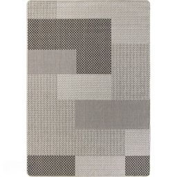 Covor Bucatarie Tip Iuta, Model Flex 19645-08, Marime 133 x 195 cm, Gri, Antiderapant, Antialergic, Polipropilena, Living, Sufragerie, Terasa, Birou