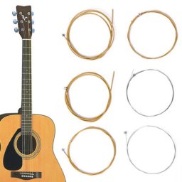 Set 6 Corzi metalice din otel bronz rezerva pentru chitara acustica