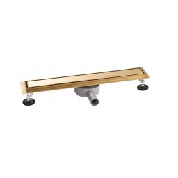 Rigola dus liniara, 100 cm lungime, scurgere rotativa 360 de grade ,grilaj 2 in 1, faiantabila, design modern, auriu periat