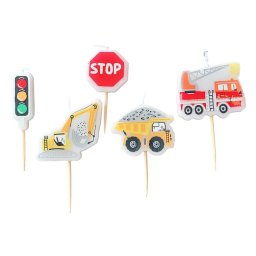 Set 5 lumanari de tort masinute