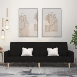 Canapea extensibila cu 2 locuri, negru, material textil GartenMobel Dekor
