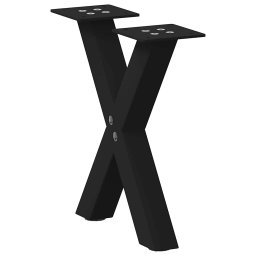 Picioare masuta cafea în forma X 2 buc Negru 30x(30-31) cm Otel GartenMobel Dekor