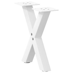 Picioare masuta cafea în forma de X 2 buc alb 40x(30-31)cm otel GartenMobel Dekor