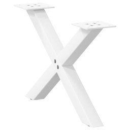 Picioare masuta cafea în forma X 2 buc alb 60x(30-31) cm otel GartenMobel Dekor