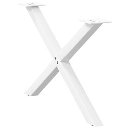 Picioare masuta cafea în forma de X 2 buc alb 70x(42-43)cm otel GartenMobel Dekor