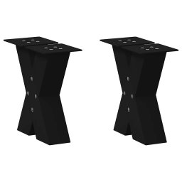 Picioare masuta cafea în forma X 2 buc Negru 30x(30-31) cm Otel GartenMobel Dekor